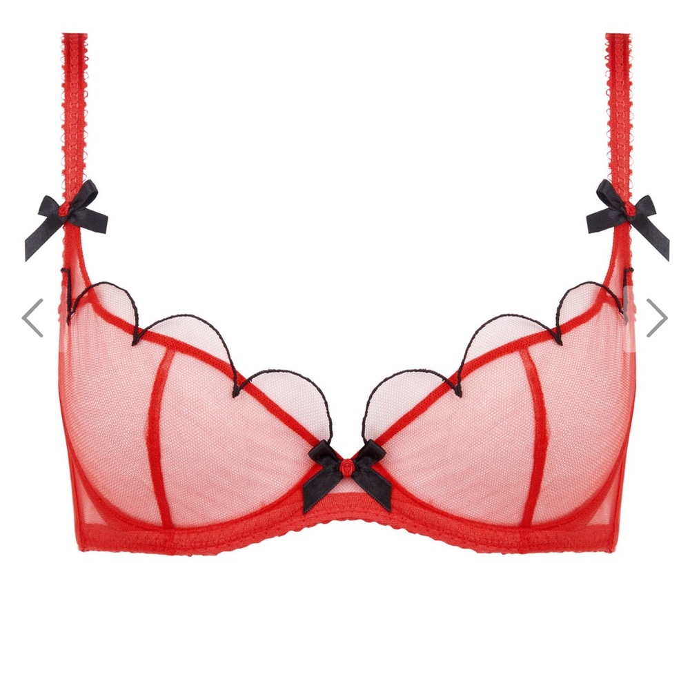 Agent Provacateur Lorna Demi Cup Elegant Red Lace Bra